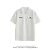 Camisa Polo de Moda Estilo Universitario para Hombre, Camiseta Casual de Verano Estilo Americano con Parches y Cierre de Cremallera, Top Holgado de Alta Costura para Pareja