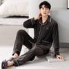 Pijama Masculino Inverno Fleece Coral Espessado com Forro de Fleece Outono e Inverno Ilha Fleece Tamanho Grande Fleece Fino Flanela Roupas de Casa