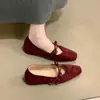 Primer Encuentro con los Zapatos Mary Jane Cuadrados de Suela Blanda, Cómodos, Estilo Retro Francés, Nuevos para Primavera 2026, con Moño de Flor de Camelia
