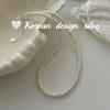 Collar de perlas naturales de alta gama con diseño de nicho de Corea del Sur, cadena de clavícula de plata esterlina S925, combinable con todo.