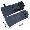 Luvas de Couro para Alta Temperatura 500 Graus Luvas de Soldador Isolamento Térmico Anti-queimadura Churrasco Acampamento Soldagem Elétrica Espessadas Luvas de Proteção do Trabalho