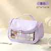 Bolsa de Cosméticos Visualizable de Gran Capacidad, Expandible, Impermeable, Portátil para Viaje, Bolsa de Almacenamiento de Cosméticos de PVC