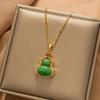 Pingente de Gema Transmissão ao Vivo Aço Titânio Cabaça Diamante Colorido Cravejado Pingente Artesanato Requintado Colar Pingente Douyin Popular Novos Produtos