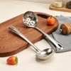 Utensílios de Cozinha Domésticos de Aço Inoxidável, Resistentes a Altas Temperaturas e à Prova de Ferrugem, Espátula, Concha de Sopa, Escumadeira, Ferramentas de Cozinha Multifuncionais