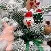 Lindo muñeco de nieve de lana de fieltro navideño transfronterizo, hombre de jengibre, lunares, decoración para árbol de Navidad, cabeza de alce, lindos accesorios pequeños