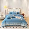 Cor Sólida Estilo Francês de Luxo Leve Marca Grande Bordado de Renda Algodão Lavado Conjunto de Quatro Peças Touca de Cama Exportação Atacado Transfronteiriço