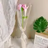 Finalizado transfronteiriço 520 dia das mães buquê de cravo de lã tricotado à mão flores tecidas dia do professor