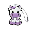 Corrente de Contas Pingente Chaveiro Vaca Fofa Desenho Animado Transfronteiriço Mochila de Estudante Borracha Macia PVC Pequeno Acessório de Decoração Pendurado
