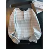 Suéter de Punto Informal Estilo Retro Old Money para Hombre y Mujer, Diseño de Bloques de Color a Rayas Estilo Coreano, Cuello Henley, Otoño/Invierno