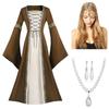 S-5XL Ropa para Mujer de Comercio Exterior Vestido para Adulto Disfraz Medieval Fiesta de Baile Atuendo para Actuación en Escenario Conjunto Ropa para Mujer