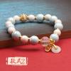 Pulsera de corazón de esmalte gris fragante con sutra pulsera original de hebilla de paz joyería china al por mayor Pekín porcelana gris fragante antigua