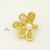 Hebilla de flor dorada francesa antigua, hebilla de solapa, hebilla de cuerda de mano, gancho DIY, accesorios como hebilla italiana, botón de mariposa con incrustaciones de perlas