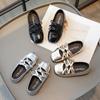 Zapatos para niños medianos y grandes 3-12 Zapatos de princesa con lazo dulce para niñas pequeñas Estilo coreano Plata Negro Zapatos de cuero pequeños Primavera para niñas