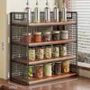 Prateleira de temperos multifuncional para bancada de cozinha, armazenamento doméstico de óleo, sal, molho e vinagre, organizador de utensílios de cozinha de várias camadas, um item indispensável