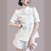 Diseño de Nicho Vietnamita Jacquard Cheongsam Top para Mujer Shorts Versátiles Conjunto de Moda Nuevo Estilo Verano 2026 9949