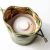 Taza de Té Creativa Exquisita Bolsa de Cuero Portátil Set de Té para Viajes al Aire Libre Cubierta para Neceser Taza Rápida Empaque Bolsa Pequeña de Tela