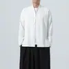 Novedad Primavera/Verano 2026 Estilo Chino Tradicional para Hombre Botones Retro Holgado Ropa de Té Zen Estilo Chino Color Sólido Casual Camisa de Manga Larga
