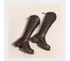 Botas de Outono até o Joelho para Mulheres Baixas, Salto Grosso, Cadarço, Cano Alto, Botas de Motociclista Novo Estilo 2026 Botas Martin