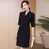 Vestido profesional para mujer de manga media para primavera y verano, largo medio, temperamento de alta gama, corte ajustado, adelgazante, técnico, para ir al trabajo, herramientas para recepción