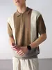 Roupas Masculinas Fengshe / Verão 2026 Nova Camisa de Malha Gola Redonda Estilo Americano Masculino Manga Curta Pesada Casual Tendência