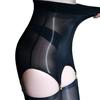 Meias Femininas Ultra Finas Brilhantes Estilo Fivela Destacável Oil-Slick, Meias Pretas Sexy Anti-Puxões