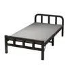 Cama individual plegable para uso doméstico, cama sencilla para dormitorio de adultos, cama de tablero duro para habitación de alquiler, cama de acompañante, cama extra, cama de hierro portátil