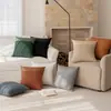 Funda de Almohada de Hilo de Bucle Amazon Moderna Simple de Alta Gama Artística Almohada de Doble Cara de Cuero Cojín de Sofá de Celebridad de Internet
