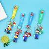 Chaveiro Pingente de Desenho Animado do Mario para Mochila de Estudante Estojo de Lápis Pingente de Chave Acessórios Boneco Pingente de Borracha Macia PVC