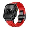 Adecuado para Apple Watch Ultra3/2/1 Correa de Reloj Modificada Granada Verde Correa de Silicona de Alto Rendimiento para Apple Watch