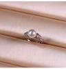 Anillo Abierto de Perla Shijia con Sensación de Diseño Nicho Francés para Mujer, Moda Personalizada, Lujo Ligero, Sensación de Alta Gama, Anillo para Dedo Índice