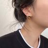 DOUDOUSTORE Aguja de Plata 925 Geométrico Palabra Color Maillard Otoño e Invierno Aretes Retro Aretes de Personalidad Simple