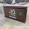 Jardinera de acero inoxidable para exteriores con ranuras de hierro para flores, combinación comercial para calles, jardinera cuadrada para árbol, jardinera móvil con columpio externo