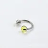 Anillo para la nariz de bola de circón de tres garras con punta cónica de aleación de titanio F136 Barra de herradura de titanio G23 Clavo de nariz de circón en barra C Joyería para perforaciones