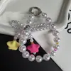 Estilo Coreano Ins Vento Laço Estrela Pingente Pérola Corrente para Celular Chaveiro Pingente de Bolsa Criativo Atacado