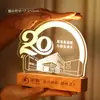 Lámpara de noche multifuncional de madera maciza, personalizable con tu propio diseño, perfecta como regalo corporativo para eventos de negocios, celebraciones de aniversario o como un regalo creativo