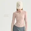 Jaqueta de yoga com gola alta, jaqueta esportiva de yoga slim fit, adequada para outono e inverno, pode ser usada como peça externa, jaqueta casual esportiva para mulheres