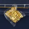 Pequenos Lingotes Sólidos de Ouro Imitação com Acabamento Brilhante, Barras de Ouro em Formato de Amendoim, Pequenos Enfeites de Porta-Retrato, Lingotes de Ouro de Plástico