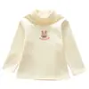 Ropa de Invierno para Niñas Camiseta Bebé Elegante Personalidad Infantil Marca de Moda Engrosada Mono Forro Polar Ribete de Encaje Camiseta Base de Dibujos Animados