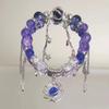Pulsera Novedosa de Borla con Cuentas Mismo Color Diseño de Nicho Femenino Alto Valor de Color Personalidad No Choca Versátil Pulsera para Novia Moderna