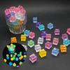 14-18 Cubos de Gelo Luminosos Simulados Transfronteiriços Coloridos Brilhantes Quadrados Adereços Ornamentos Pedras Luminosas Feitos à Mão Cubos de Gelo Fluorescentes