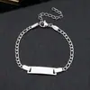 Pulsera Curva Popular de Moda Transfronteriza Europea y Americana de Acero Inoxidable Grabado DIY Personalizado de Acero Inoxidable Joyería de Mano para Adultos y Niños