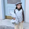 Nuevo Estándar Nacional Plumón de Pato Blanco con Trazabilidad Estilo Padre-Hijo~ Chaleco/Chamarra de Plumón Estilo Coreano para Niñas Abrigo Cálido