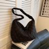 2023 Nova Moda Senmeng Casaco de Algodão Acolchoado Grande Capacidade Bordado Rhombic Bolsa Tote Bolsa Feminina Outono Bolsa de Ombro Único Bolsa Crossbody