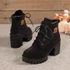 Botines de mujer de talla grande con cordones y tacón grueso, estilo Martin boots británico, nueva colección otoño/invierno, suela gruesa, modernos y versátiles