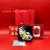 Colgante redondo bañado en oro juego de caja de regalo múltiples patrones disponibles recuerdo para festivales y viajes con coche regalo para actividades llavero colgante