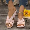 Sandalias romanas huecas de suela gruesa de gran tamaño para comercio exterior transfronterizo para mujer, nuevo estilo de verano 2026 sandalias de cuña para mujer para uso en exteriores