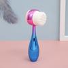 Cepillo de silicona 3D de doble cara para lavado facial, cepillo de limpieza manual de pelo suave, herramienta de lavado facial con vibración y limpieza profunda de poros, galvanoplastia.