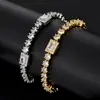 Hip-hop europeu e americano transfronteiriço corrente de tênis cúbica de 8 mm pulseira de zircônia colar moderno acessórios para mulheres joias simples personalizadas
