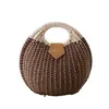 Bolso de Vacaciones de Playa de Moda para Mujer 2026, Bolso de Mano de Ratán con Colores Contrastantes, Bolso de Paja Tejida con Conchas, Ligero