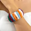 Joyería de Estilo Europeo y Americano, Pulsera Elástica de Cuentas Parche Colorido, Pulsera Exagerada Personalizada de Acrílico Dopamina Retro